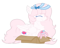 Size: 1000x800 | Tagged: safe, artist:katelynleeann42, imported from derpibooru, oc, pegasus, pony, base used, box, female, lying down, mare, pony in a box, prone, simple background, solo, transparent background