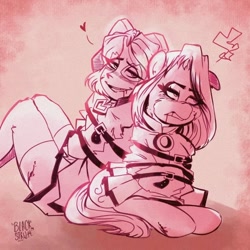 Size: 1024x1024 | Tagged: safe, artist:blackstrawberry14, imported from derpibooru, pinkie pie, earth pony, human, pony, belts, blood, bloody mouth, bondage, duo, duo female, female, miss heed, pinkamena diane pie, straitjacket