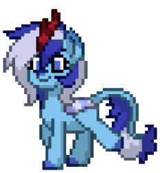Size: 848x912 | Tagged: safe, artist:twilyisbestpone, derpibooru exclusive, imported from derpibooru, minuette, kirin, pony town, animated, cloven hooves, cute, female, gif, kirin minuette, kirin-ified, leonine tail, mare, minubetes, pixel art, simple background, smiling, solo, species swap, tail, transparent background, trotting, trotting in place, walking