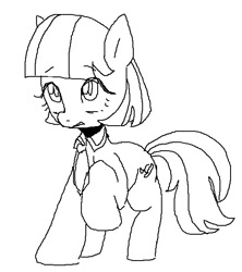 Size: 530x597 | Tagged: safe, artist:maren, imported from derpibooru, coco pommel, earth pony, pony, 2017, doodle, female, frown, gritted teeth, mare, old art, raised hoof, solo, teeth