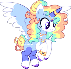 Size: 2541x2436 | Tagged: safe, artist:kurosawakuro, imported from derpibooru, oc, alicorn, pony, alicorn oc, base used, bracelet, circlet, coat markings, colored hooves, colored horn, colored wings, female, flying, hair bun, heart mark, hoof polish, horn, horn jewelry, horn ring, jewelry, mare, multicolored wings, necklace, parent:princess celestia, parent:shining armor, purple eyes, ring, simple background, socks (coat markings), solo, sparkly mane, sparkly tail, spread wings, tail, tail bun, transparent background, two toned wings, wings