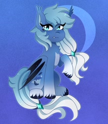 Size: 1911x2198 | Tagged: safe, artist:emera33, imported from derpibooru, oc, oc only, bat pony, pony, chest fluff, cute, cute little fangs, eye clipping through hair, eyebrows, eyebrows visible through hair, fangs, looking at you, raised hoof, solo, unshorn fetlocks, wavy mouth