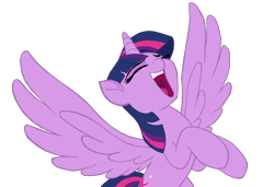 Size: 1280x874 | Tagged: safe, artist:benpictures1, imported from derpibooru, twilight sparkle, alicorn, pony, my little pony: the movie, cute, eyes closed, female, inkscape, mare, simple background, smiling, solo, spread wings, transparent background, twiabetes, twilight sparkle (alicorn), vector, we got this together, wings
