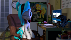 Size: 2920x1642 | Tagged: safe, artist:morozovbrony, imported from derpibooru, spitfire, oc, oc:morozov, oc:vixena, bat pony, pegasus, unicorn, 3d, bag, brdm, car, computer, cookie, ed-209, food, headphones, jar, juice, keyboard, lada vesta, lightning mcqueen, medkit, pain pills, poster, source filmmaker, tablet, vehicle, watch