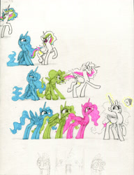 Size: 3000x3905 | Tagged: safe, artist:ja0822ck, imported from derpibooru, princess celestia, alicorn, pony, unicorn, female, male, mare, poker, royal guard, stallion, traditional art