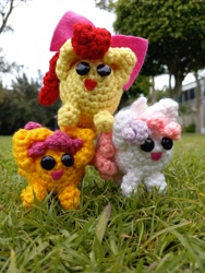 Size: 3000x4000 | Tagged: safe, artist:casquitos kawaii, imported from derpibooru, apple bloom, scootaloo, sweetie belle, earth pony, pegasus, pony, unicorn, crusaders of the lost mark, crochet, handmade, irl, photo, plushie