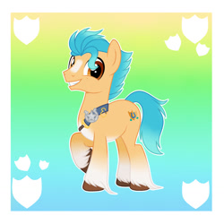 Size: 1280x1280 | Tagged: safe, artist:cindystarlight, imported from derpibooru, hitch trailblazer, earth pony, pony, base used, g5, gradient background, male, solo, stallion