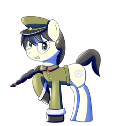 Size: 3745x4096 | Tagged: safe, artist:trackheadtherobopony, imported from derpibooru, oc, oc:mokran, pony, clothes, female, military uniform, nation ponies, north korea, ponified, simple background, solo, uniform, white background