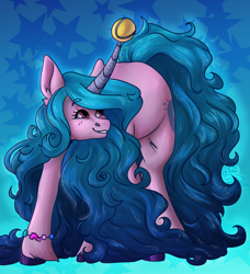 Size: 1516x1662 | Tagged: safe, artist:amcirken, imported from derpibooru, izzy moonbow, pony, unicorn, ball, curved horn, g5, horn, hornball, izzy's tennis ball, solo, tennis ball