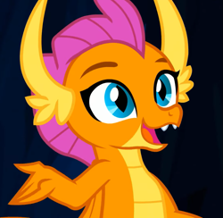 Size: 919x897 | Tagged: safe, imported from derpibooru, screencap, smolder, dragon, uprooted, cropped, cute, dragoness, female, smolderbetes, solo