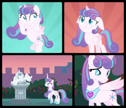 Size: 1024x871 | Tagged: safe, artist:lillyleaf101, imported from derpibooru, princess flurry heart, pony, base used, older, solo, statue, story included