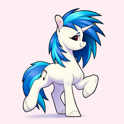 Size: 3084x3084 | Tagged: safe, artist:aquaticvibes, imported from derpibooru, dj pon-3, vinyl scratch, pony, unicorn, female, looking at you, mare, raised hoof, smiling, smiling at you, solo