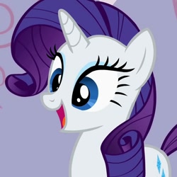 Size: 720x720 | Tagged: safe, imported from derpibooru, screencap, rarity, pony, unicorn, sisterhooves social, cropped, female, mare, smiling, solo