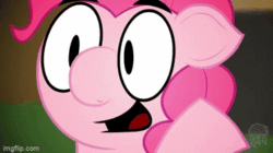 Size: 360x202 | Tagged: safe, artist:brainstormalex, imported from derpibooru, pinkie pie, animated, everybody hates ponies, eyebrows, gif, spinning