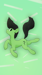 Size: 2160x3840 | Tagged: safe, artist:laykeen, derpibooru exclusive, imported from derpibooru, oc, oc:anon, oc:filly anon, earth pony, pony, falling, female, filly, green background, solo