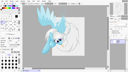 Size: 10972x6172 | Tagged: safe, artist:feather_bloom, imported from derpibooru, oc, oc:feather_bloom, pegasus, pony, complex background, drawn into existence, pencil, shading, sketch