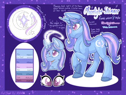 Size: 2224x1668 | Tagged: safe, artist:mychelle, imported from derpibooru, oc, oc:moonlight shimmer, pony, unicorn, female, mare, reference sheet, solo