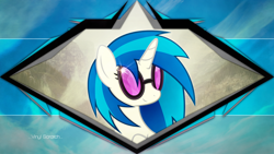 Size: 1920x1080 | Tagged: dead source, safe, artist:celysus, artist:mackaged, edit, imported from derpibooru, dj pon-3, vinyl scratch, pony, unicorn, bust, glasses, solo, wallpaper, wallpaper edit