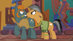 Size: 1920x1080 | Tagged: safe, imported from derpibooru, screencap, quibble pants, earth pony, pony, season 6, stranger than fan fiction, duo, duo male, henchmen, male, stallion