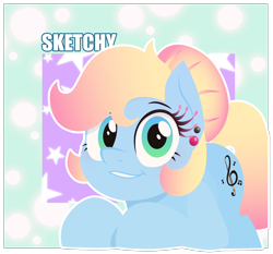 Size: 2780x2588 | Tagged: safe, artist:treblesketchofficial, imported from derpibooru, oc, oc only, oc:treble sketch, earth pony, pony, earth pony oc, female, smiling, solo