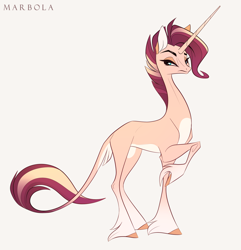 Size: 2336x2424 | Tagged: safe, artist:marbola, imported from derpibooru, oc, oc only, classical unicorn, pony, unicorn, cloven hooves, leonine tail, solo, unshorn fetlocks