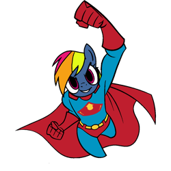 Size: 1000x1000 | Tagged: safe, artist:thatradhedgehog, imported from derpibooru, rainbow dash, anthro, dc comics, evil rainbow dash, simple background, solo, superman, transparent background, ultraman