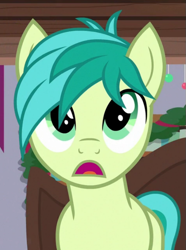 Size: 523x702 | Tagged: safe, imported from derpibooru, screencap, sandbar, earth pony, pony, the hearth's warming club, cropped, male, open mouth, reaction image, solo