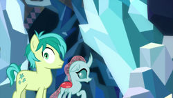 Size: 1277x720 | Tagged: safe, imported from derpibooru, screencap, ocellus, sandbar, changedling, changeling, earth pony, pony, what lies beneath, duo, female, male