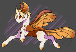 Size: 1925x1335 | Tagged: safe, alternate version, artist:thelazyponyy, imported from derpibooru, oc, oc only, changedling, changeling, changedling oc, changeling oc, horn, solo, wings
