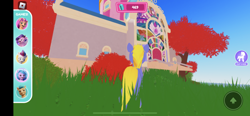 Size: 1792x828 | Tagged: safe, imported from derpibooru, hitch trailblazer, izzy moonbow, pipp petals, sunny starscout, zipp storm, earth pony, pegasus, pony, unicorn, crystal brighthouse, g5, my little pony: visit maretime bay, roblox