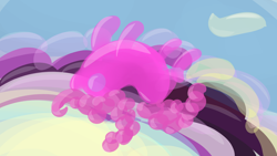 Size: 1920x1080 | Tagged: safe, artist:purblehoers, imported from derpibooru, pinkie pie, abstract, balloon, balloon animal, bubble, solo
