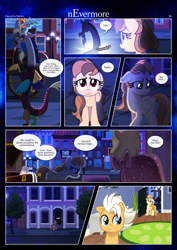 Size: 3259x4607 | Tagged: safe, artist:estories, imported from derpibooru, discord, oc, oc:alice goldenfeather, oc:fable, draconequus, pegasus, pony, comic:nevermore, comic, pegasus oc, speech bubble, upset