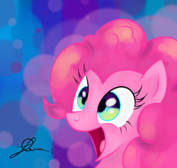 Size: 840x800 | Tagged: dead source, safe, artist:crimson-pegasus-7, imported from derpibooru, pinkie pie, pony, bust, female, mare, open mouth, open smile, portrait, smiling, solo