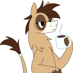 Size: 2019x1999 | Tagged: safe, artist:emc-blingds, imported from derpibooru, oc, oc only, pony, bust, chest fluff, frown, glasses, hoof hold, leonine tail, male, simple background, solo, stallion, tail, transparent background, unamused, unshorn fetlocks