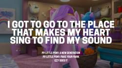 Size: 1920x1080 | Tagged: safe, edit, edited screencap, editor:quoterific, imported from derpibooru, screencap, izzy moonbow, pipp petals, pegasus, pony, unicorn, spoiler:my little pony: make your mark chapter 2, spoiler:myms01e01, g5, izzy does it, my little pony: make your mark, my little pony: make your mark chapter 2