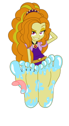 Size: 2388x4367 | Tagged: safe, artist:imperfectxiii, edit, imported from derpibooru, adagio dazzle, human, equestria girls, rainbow rocks, barefoot, base used, boots, clothes, evil grin, feet, female, fetish, flirting, foot fetish, foot focus, foot worship, gem, grin, headband, looking at you, offscreen character, offscreen human, sexy, shoes, simple background, siren gem, smiling, smirk, soles, solo, spikes, toes, tongue out, transparent background, vector
