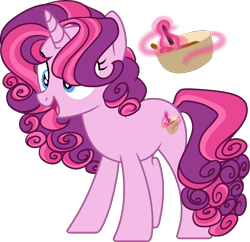 Size: 1544x1492 | Tagged: safe, artist:dayspring-dawnyt, imported from derpibooru, oc, pony, unicorn, base used, female, magical lesbian spawn, mare, offspring, parent:pinkie pie, parent:starlight glimmer, parents:glimmerpie, simple background, solo, transparent background