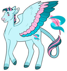 Size: 1280x1358 | Tagged: safe, artist:s0ftserve, imported from derpibooru, oc, oc only, oc:springtide, pegasus, pony, colored wings, male, multicolored wings, offspring, parent:blossomforth, parent:thunderlane, parents:blossomlane, simple background, solo, stallion, transgender, transparent background, wings