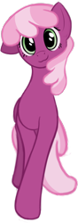 Size: 484x1380 | Tagged: safe, alternate version, artist:aquamuro, imported from derpibooru, cheerilee, earth pony, pony, cute, female, full body, g4, happy, looking at you, mare, one ear down, owo, simple background, solo, style emulation, transparent background, two toned hair