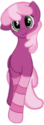 Size: 484x1380 | Tagged: safe, alternate version, artist:aquamuro, imported from derpibooru, cheerilee, earth pony, pony, clothes, cute, female, full body, g4, happy, looking at you, mare, one ear down, owo, simple background, socks, solo, striped socks, style emulation, transparent background, two toned hair