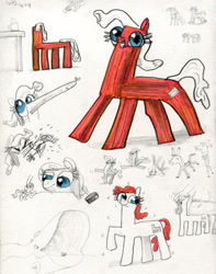 Size: 3000x3808 | Tagged: safe, artist:ja0822ck, imported from derpibooru, object pony, original species, pony, chair, pinocchio, ponified, traditional art