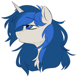 Size: 1252x1260 | Tagged: safe, artist:crimmharmony, imported from derpibooru, oc, oc:eden, oc:eden (across the divide), pony, unicorn, fallout equestria, bust, fallout equestria: across the divide, female, mare, portrait, simple background, solo, white background