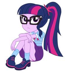 Size: 1900x2128 | Tagged: safe, artist:gmaplay, imported from derpibooru, sci-twi, twilight sparkle, equestria girls, clothes, panchira, simple background, skirt, skirt lift, solo, transparent background, underwear, vector