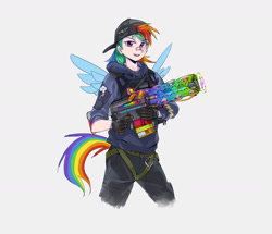 Size: 1529x1314 | Tagged: safe, artist:nega sw, imported from derpibooru, rainbow dash, human, humanized, tail, tailed humanization, winged humanization, wings