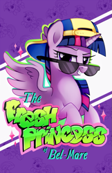 Size: 555x858 | Tagged: safe, artist:pepooni, edit, imported from twibooru, twilight sparkle, alicorn, pony, backwards ballcap, baseball cap, cap, cropped, crossover, female, hat, hilarious in hindsight, image, mare, png, solo, sunglasses, the fresh prince of bel-air, twilight sparkle (alicorn), watermark removal, will smith