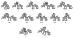 Size: 1358x710 | Tagged: safe, artist:katharine henry, imported from derpibooru, princess luna, alicorn, pony, my little pony: the movie, the art of my little pony: the movie, female, reference sheet, simple background, turnaround, white background
