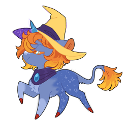 Size: 1024x980 | Tagged: safe, artist:azure-art-wave, imported from derpibooru, oc, oc only, oc:sundae split, pony, unicorn, chibi, hat, simple background, solo, transparent background, witch hat