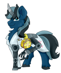 Size: 1657x1964 | Tagged: safe, artist:euspuche, imported from derpibooru, oc, oc only, cyborg, cyborg pony, pony, unicorn, fallout equestria, medic, pencil, simple background, solo, transparent background