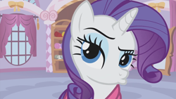 Size: 1920x1080 | Tagged: safe, imported from derpibooru, screencap, rarity, pony, unicorn, season 1, suited for success, 1080p, duckface, female, looking at you, mare, pouting, reaction image, solo