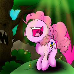 Size: 2000x2000 | Tagged: safe, artist:meotashie, imported from derpibooru, pinkie pie, earth pony, pony, female, laughter song, open mouth, singing, solo, uvula, volumetric mouth